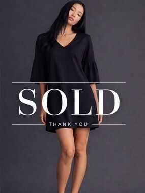 #35 🌷Mango Black Shift Dress | Bell Sleeve | XS